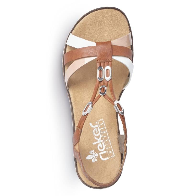 Rieker Artikelnummer V3657-81 Rieker Damen Keilsandaletten Kastanienbraun