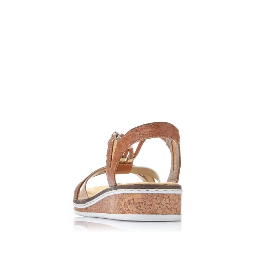 Rieker Artikelnummer V3657-81 Rieker Damen Keilsandaletten Kastanienbraun