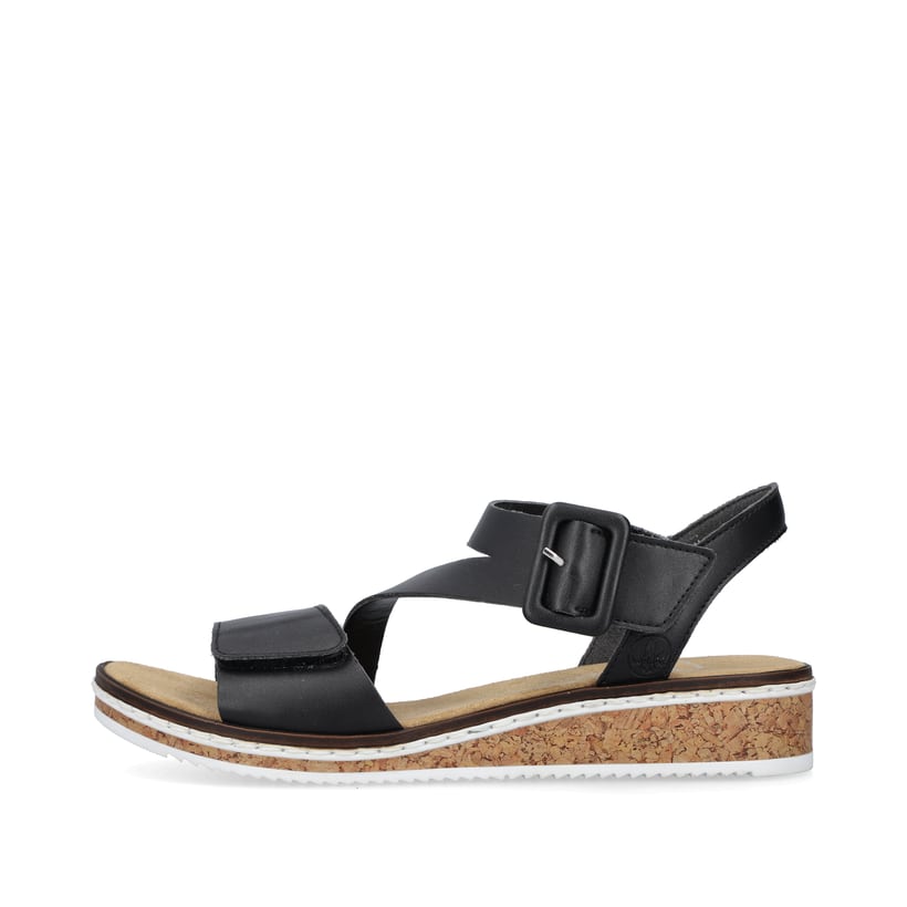 Rieker Artikelnummer V3660-02 Rieker Damen Keilsandaletten mattschwarz
