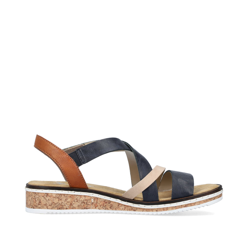 Rieker Artikelnummer V3663-91 Rieker Damen Keilsandaletten Marineblau