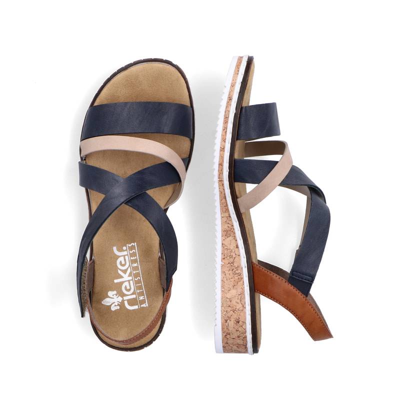 Rieker Artikelnummer V3663-91 Rieker Damen Keilsandaletten Marineblau