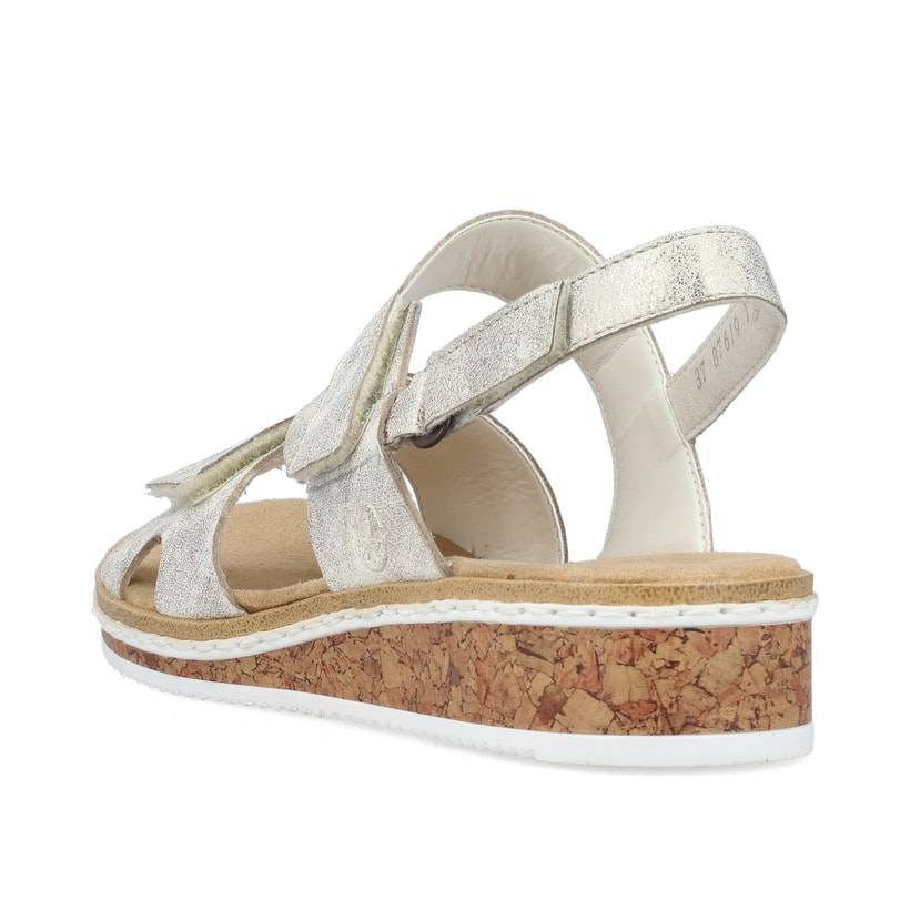 Rieker Artikelnummer V3666-60 Rieker Damen Keilsandaletten Silber-metallic
