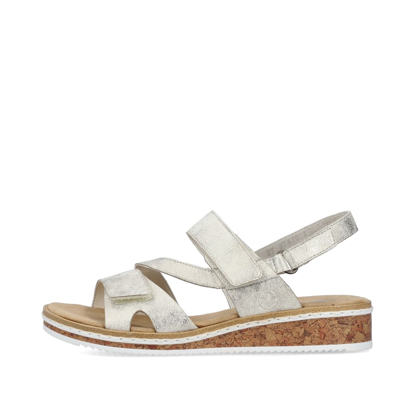 Rieker Artikelnummer V3666-60 Rieker Damen Keilsandaletten silber-metallic