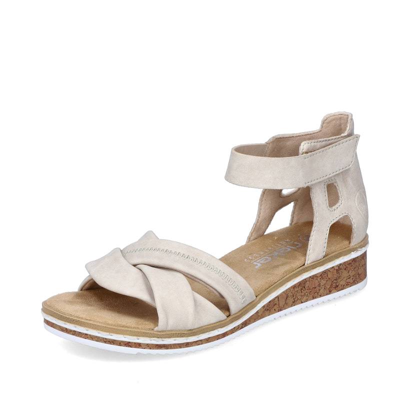 Rieker Artikelnummer V3673-60 Rieker Damen Keilsandaletten Hellbeige