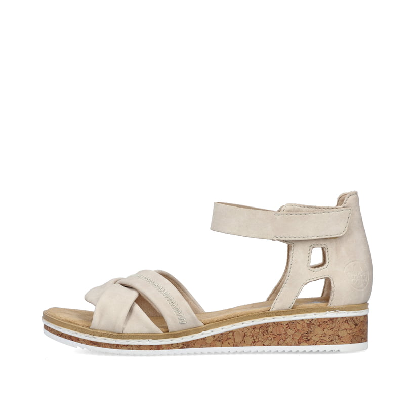 Rieker Artikelnummer V3673-60 Rieker Damen Keilsandaletten hellbeige