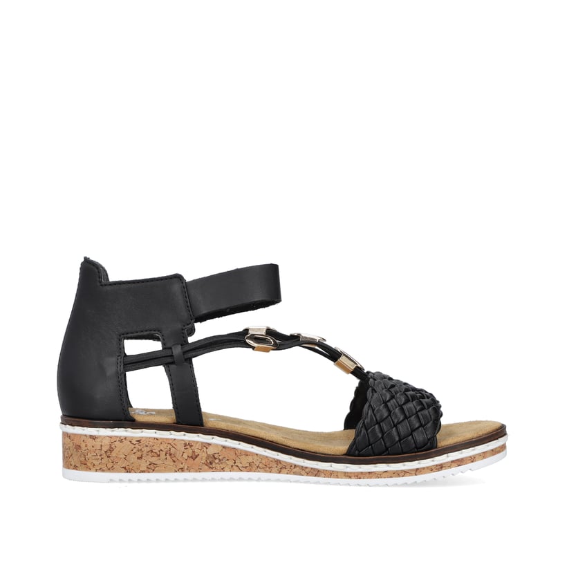 Rieker Artikelnummer V3695-00 Rieker Damen Keilsandaletten Nachtschwarz