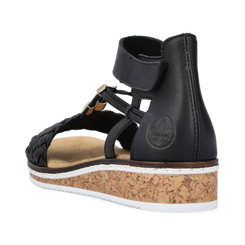 Rieker Artikelnummer V3695-00 Rieker Damen Keilsandaletten Nachtschwarz