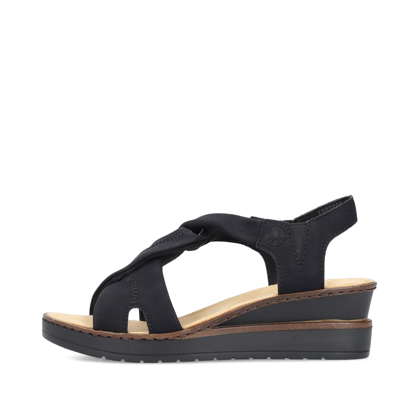 Rieker Artikelnummer V3850-00 Rieker Damen Keilsandaletten Tiefschwarz