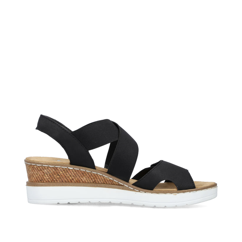 Rieker Artikelnummer V38G8-00 Rieker Damen Keilsandaletten Tiefschwarz