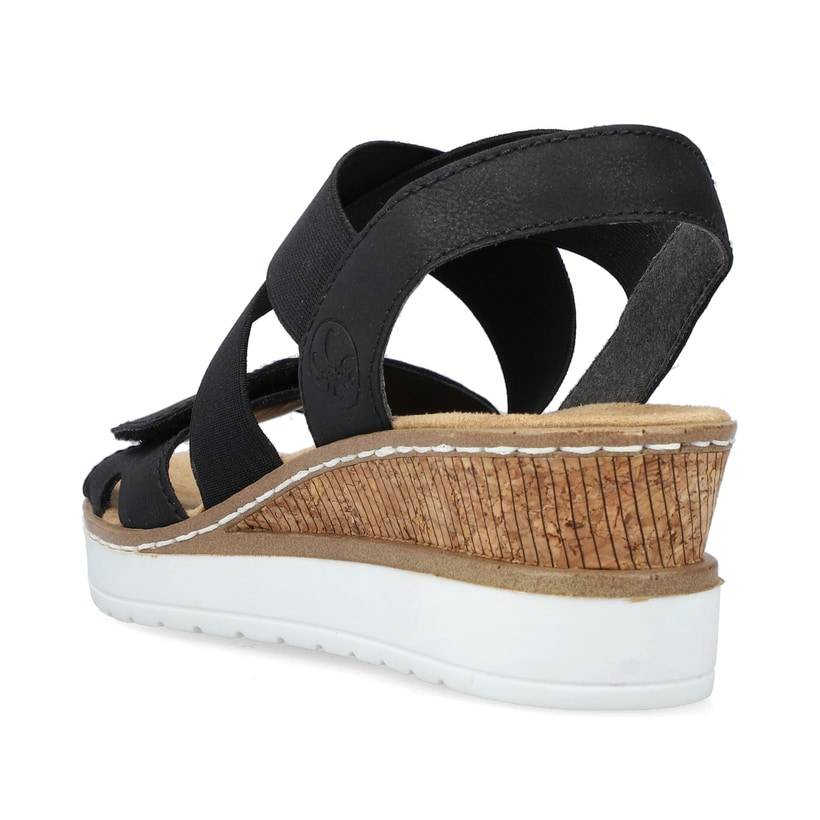 Rieker Artikelnummer V38G8-00 Rieker Damen Keilsandaletten Tiefschwarz