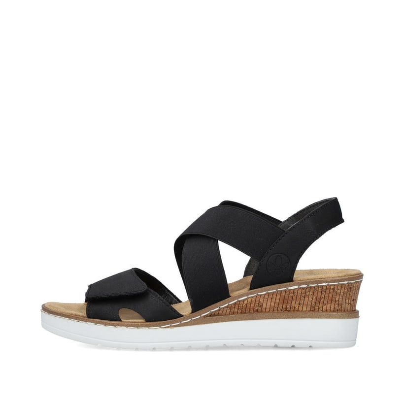 Rieker Artikelnummer V38G8-00 Rieker Damen Keilsandaletten tiefschwarz