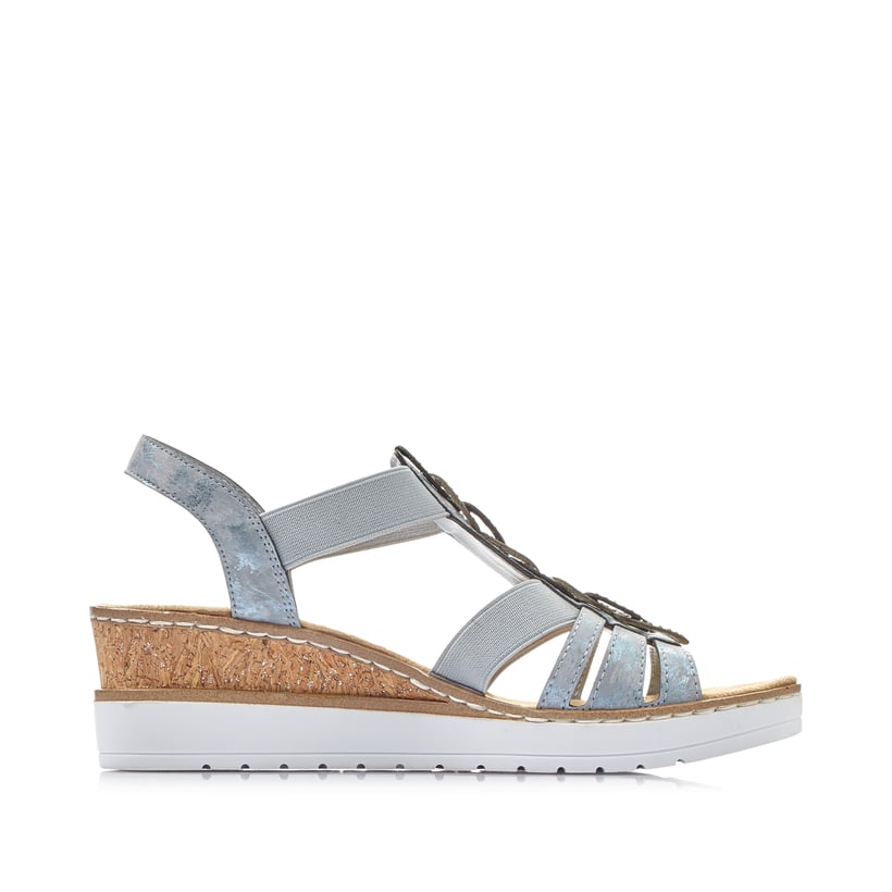 Rieker Artikelnummer V38H8-12 Rieker Damen Keilsandaletten Denimblau