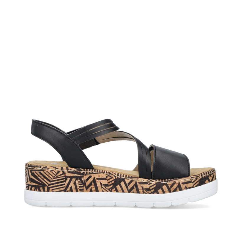 Rieker Artikelnummer V3964-01 Rieker Damen Keilsandaletten Nachtschwarz