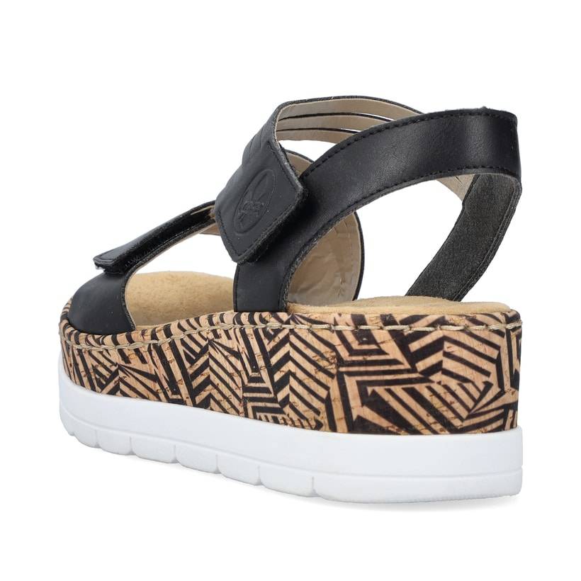 Rieker Artikelnummer V3964-01 Rieker Damen Keilsandaletten Nachtschwarz