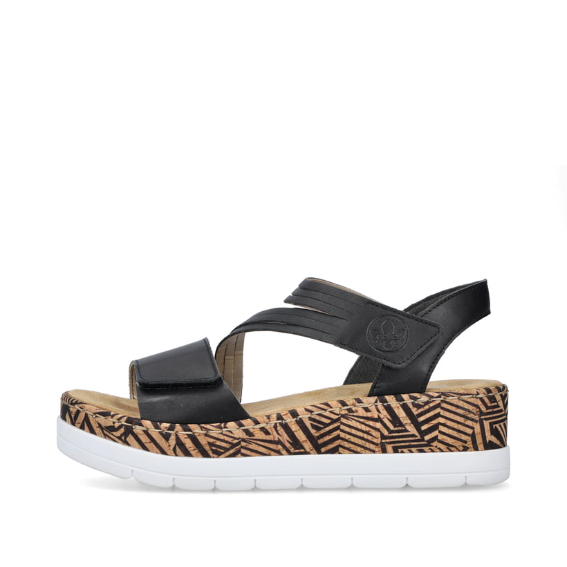 Rieker Artikelnummer V3964-01 Rieker Damen Keilsandaletten nachtschwarz