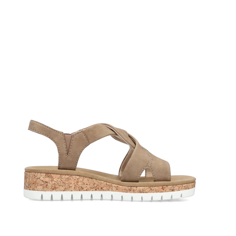 Rieker Artikelnummer V4355-62 Rieker Damen Keilsandaletten Braun-beige