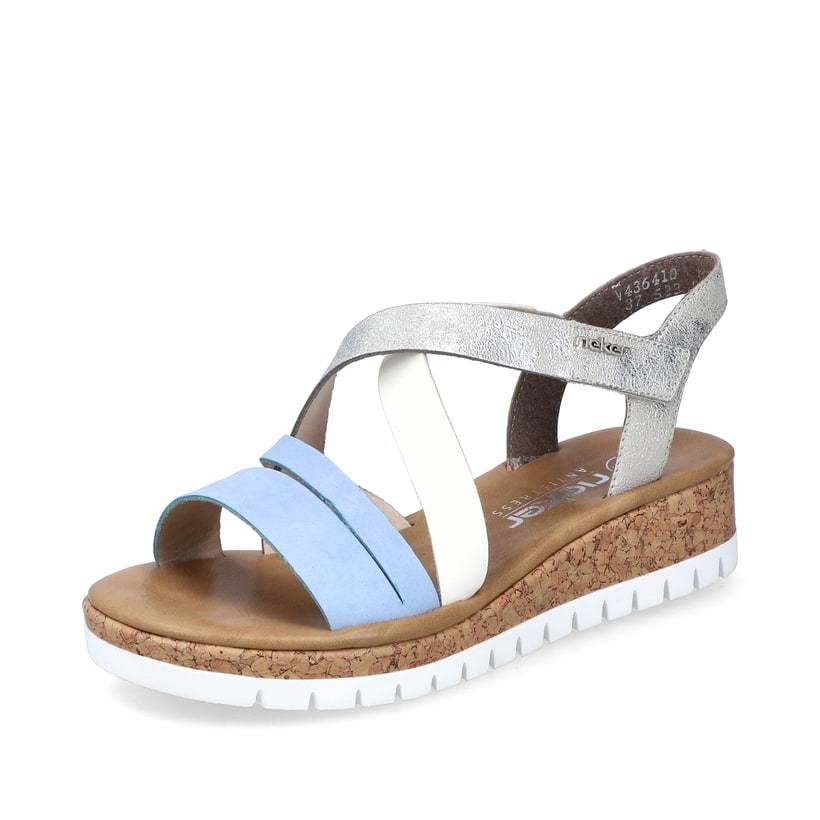 Rieker Artikelnummer V4364-10 Rieker Damen Keilsandaletten Pastellblau