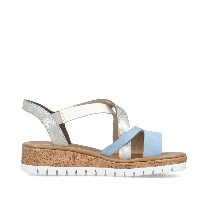 Rieker Artikelnummer V4364-10 Rieker Damen Keilsandaletten Pastellblau