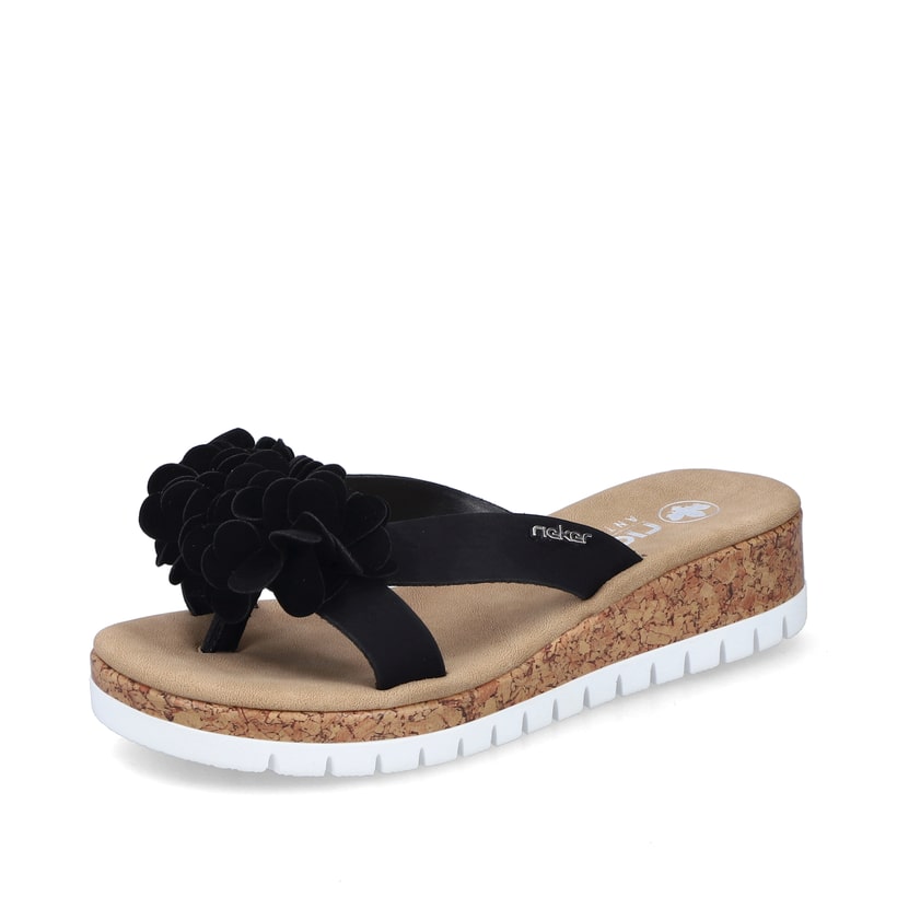 Rieker Artikelnummer V4391-00 Rieker Damen Zehentrenner Tiefschwarz