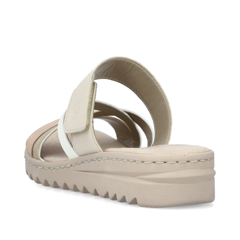 Rieker Artikelnummer V4652-90 Rieker Damen Pantoletten Champagner-zartrosa