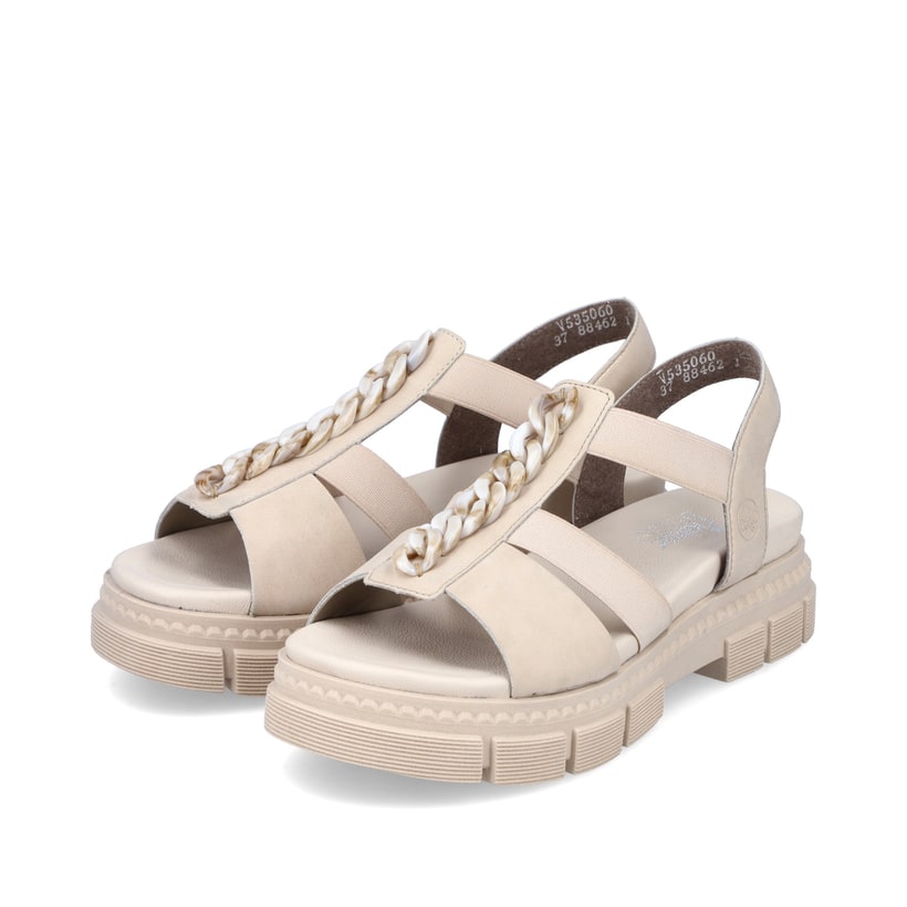 Rieker Artikelnummer V5350-60 Rieker Damen Riemchensandalen hellbeige