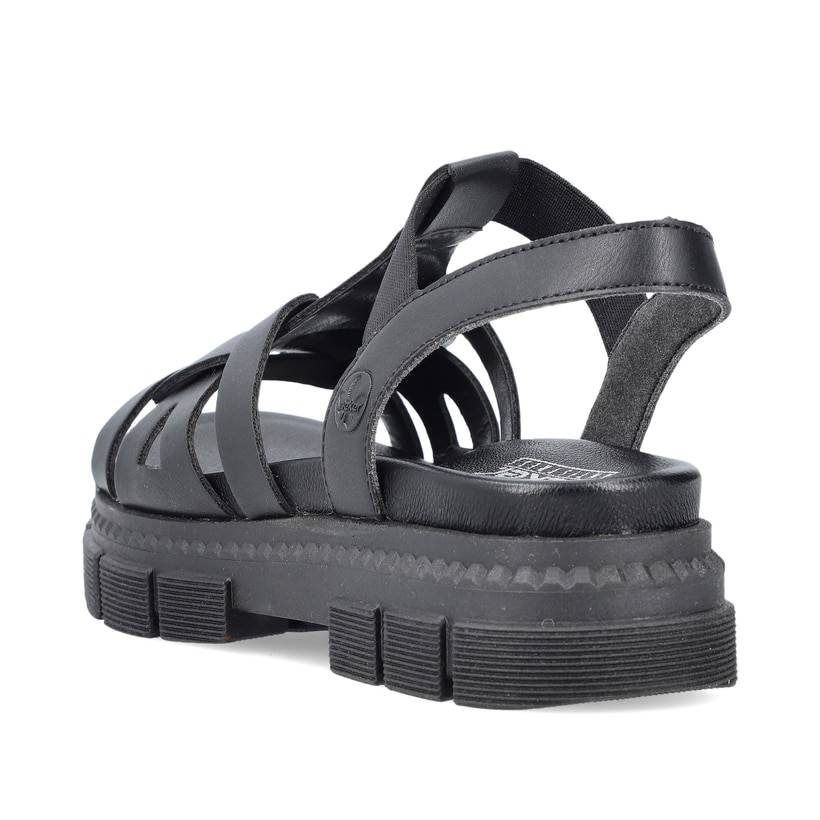 Rieker Artikelnummer V5352-00 Rieker Damen Riemchensandalen Asphaltschwarz