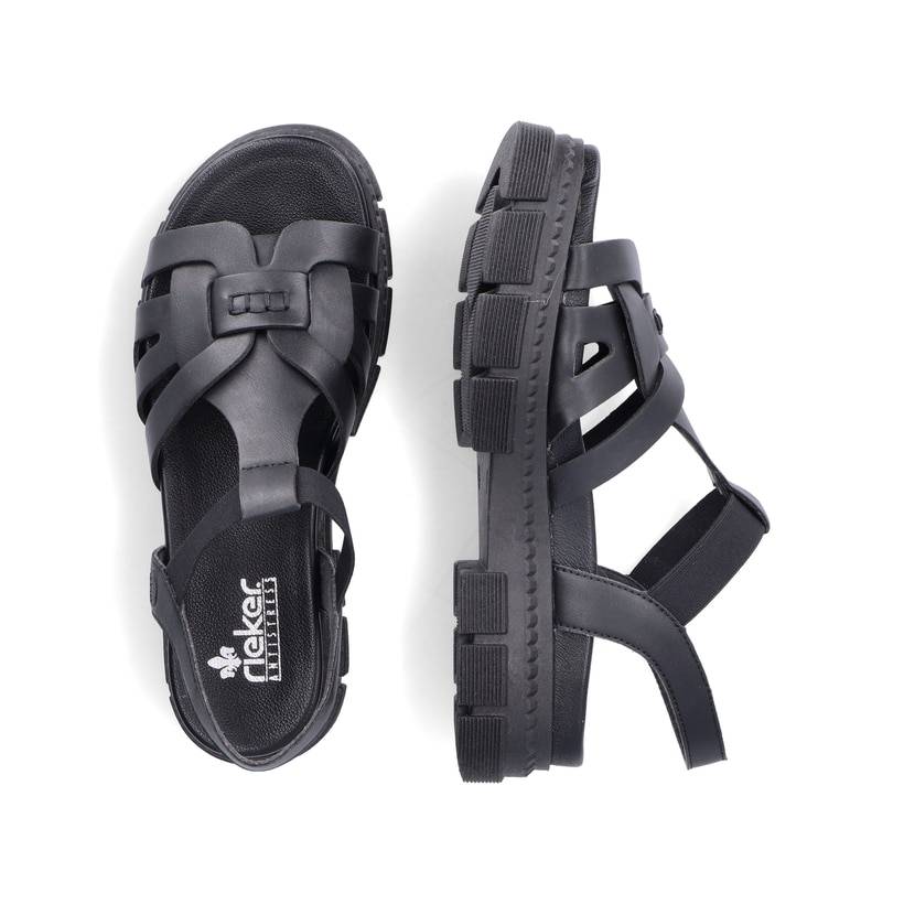 Rieker Artikelnummer V5352-00 Rieker Damen Riemchensandalen Asphaltschwarz