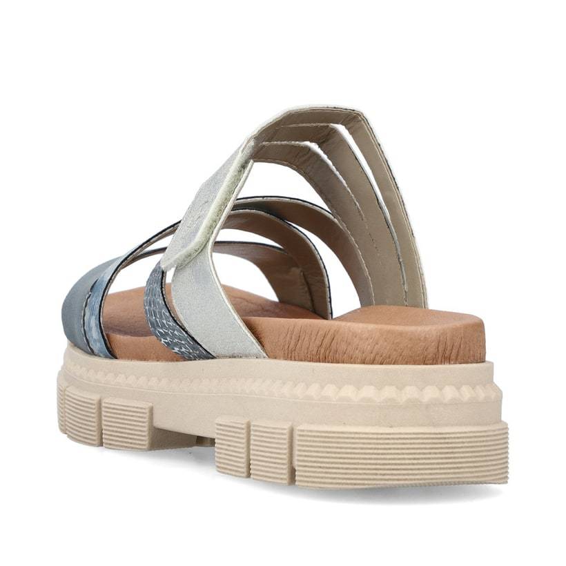 Rieker Artikelnummer V5356-12 Rieker Damen Pantoletten Schieferblau-staubgrau