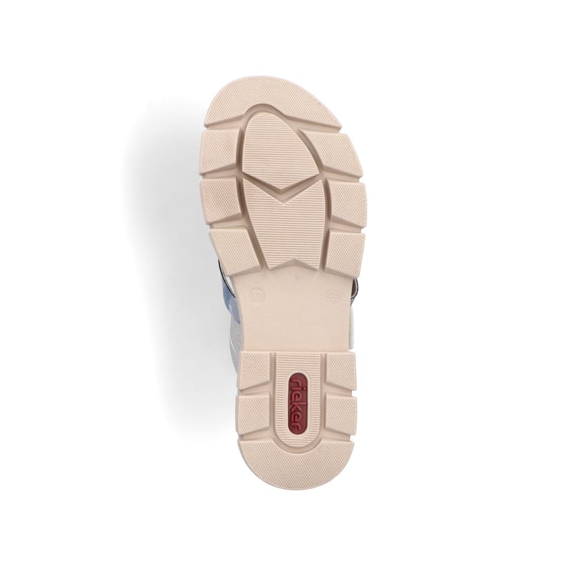 Rieker Artikelnummer V5356-12 Rieker Damen Pantoletten Schieferblau-staubgrau