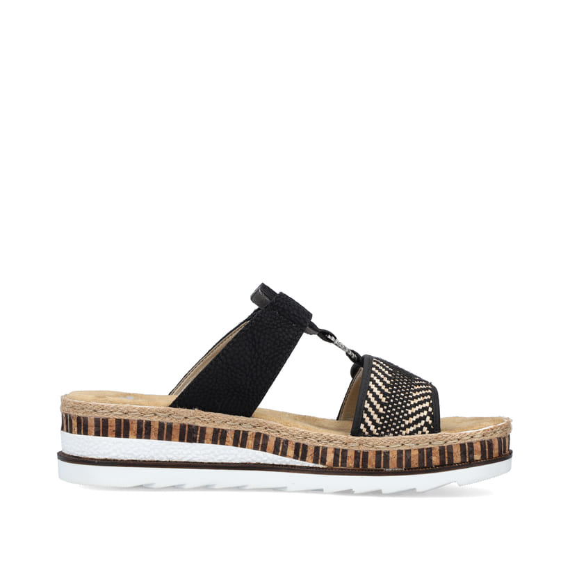 Rieker Artikelnummer V7947-00 Rieker Damen Pantoletten Tiefschwarz