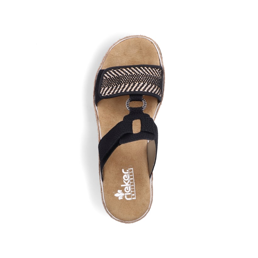 Rieker Artikelnummer V7947-00 Rieker Damen Pantoletten Tiefschwarz