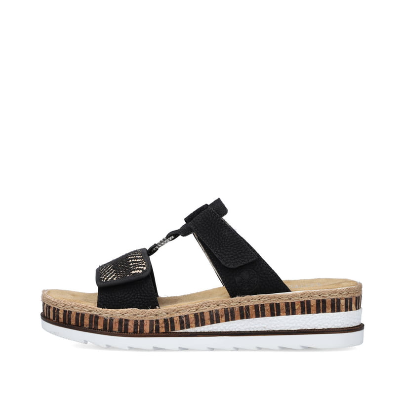 Rieker Artikelnummer V7947-00 Rieker Damen Pantoletten Tiefschwarz