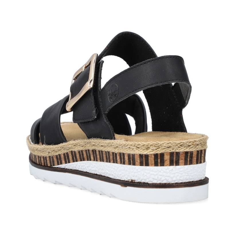 Rieker Artikelnummer V7951-01 Rieker Damen Keilsandaletten Graphitschwarz