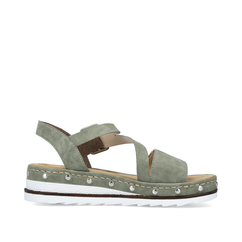 Rieker Artikelnummer V7964-52 Rieker Damen Keilsandaletten Grüngrau