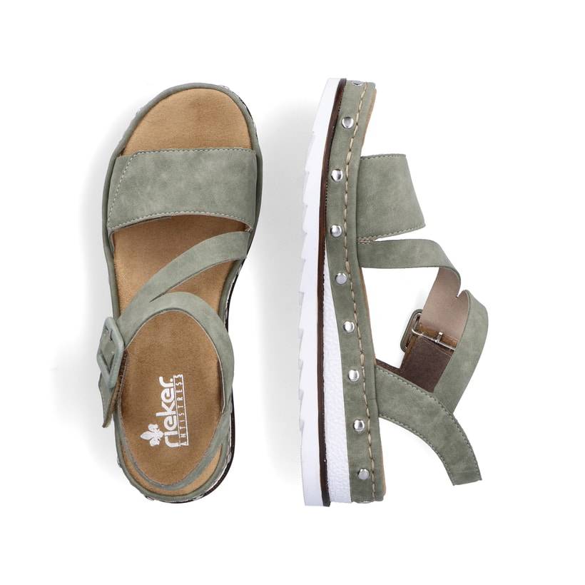 Rieker Artikelnummer V7964-52 Rieker Damen Keilsandaletten Grüngrau