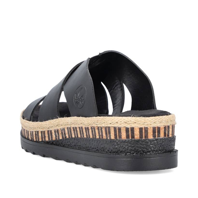 Rieker Artikelnummer V7989-00 Rieker Damen Pantoletten Nachtschwarz