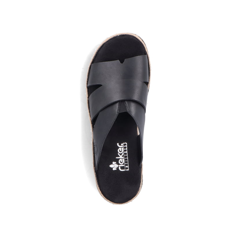 Rieker Artikelnummer V7989-00 Rieker Damen Pantoletten Nachtschwarz