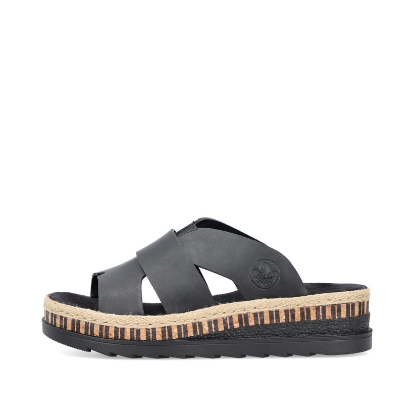 Rieker Artikelnummer V7989-00 Rieker Damen Pantoletten Nachtschwarz