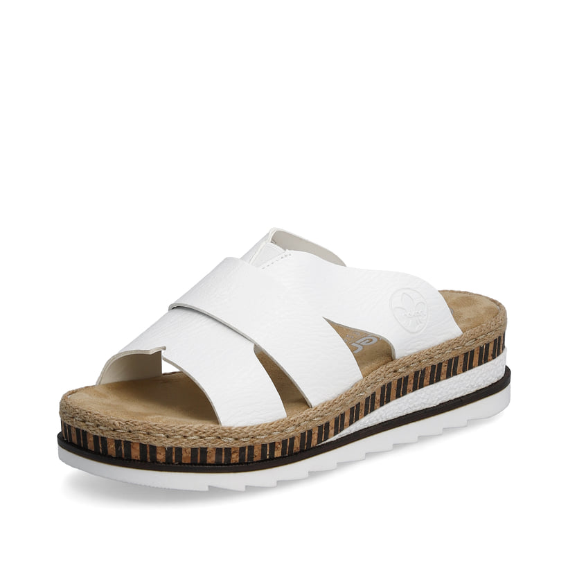 Rieker Artikelnummer V7989-80 Rieker Damen Pantoletten Reinweiss