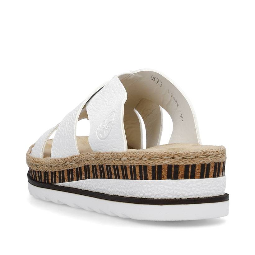 Rieker Artikelnummer V7989-80 Rieker Damen Pantoletten Reinweiss