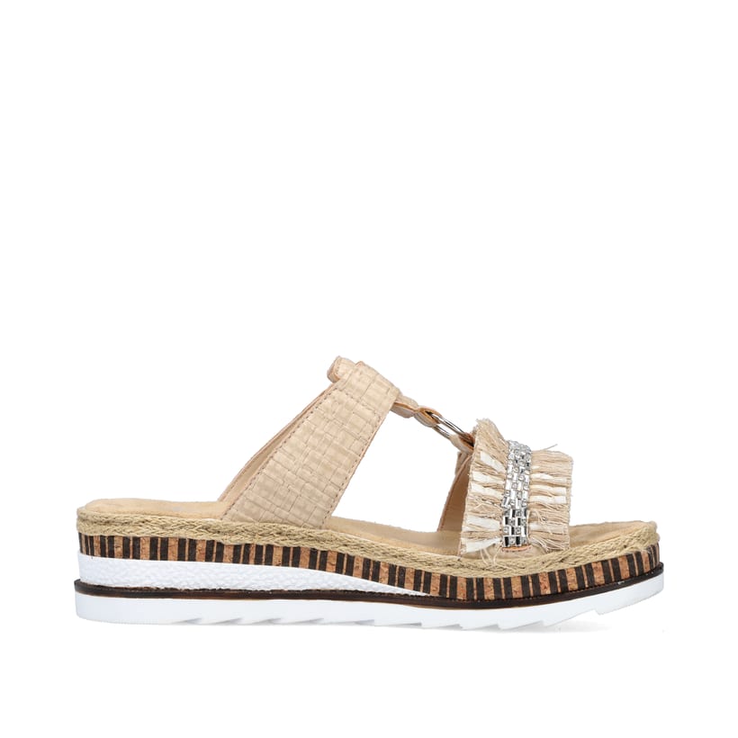 Rieker Artikelnummer V79K8-60 Rieker Damen Pantoletten Cremebeige