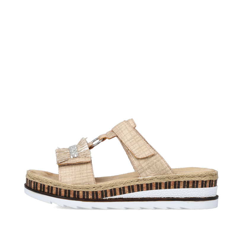 Rieker Artikelnummer V79K8-60 Rieker Damen Pantoletten Cremebeige