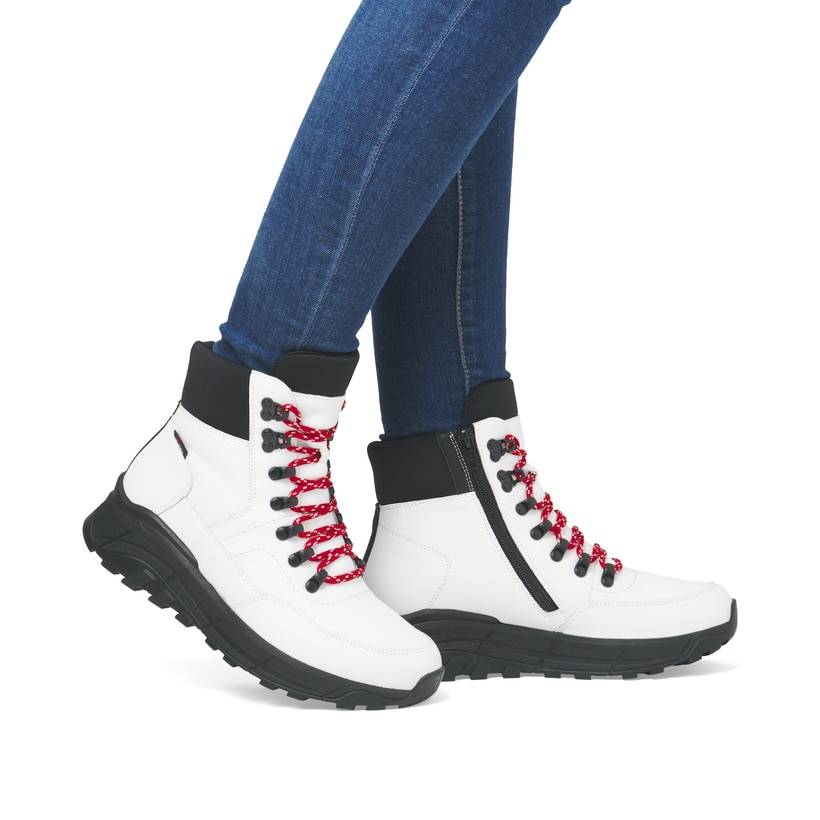 Rieker Artikelnummer W0063-81 Rieker Damen Schnürstiefel Macciatoweiß