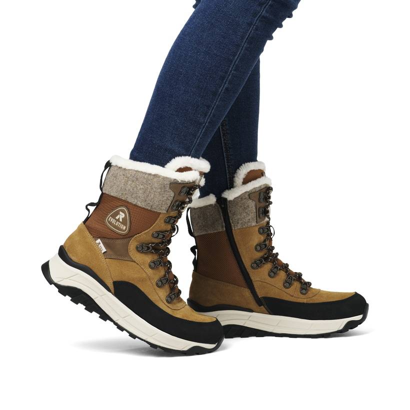 Rieker Artikelnummer W0066-22 Rieker Damen Schnürstiefel Kamelbraun