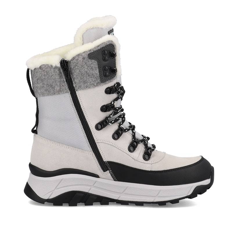 Rieker Artikelnummer W0066-60 Rieker Damen Schnürstiefel Creamy-white Black