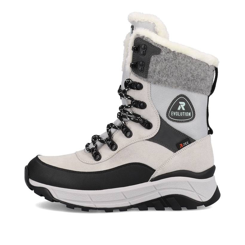 Rieker Artikelnummer W0066-60 Rieker Damen Schnürstiefel creamy-white black