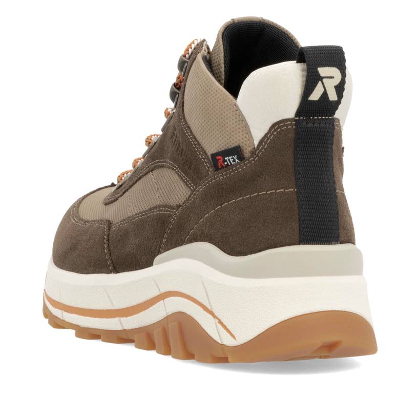 Rieker Artikelnummer W0067-20 Rieker Damen Schnürstiefel Hozbraun-beige