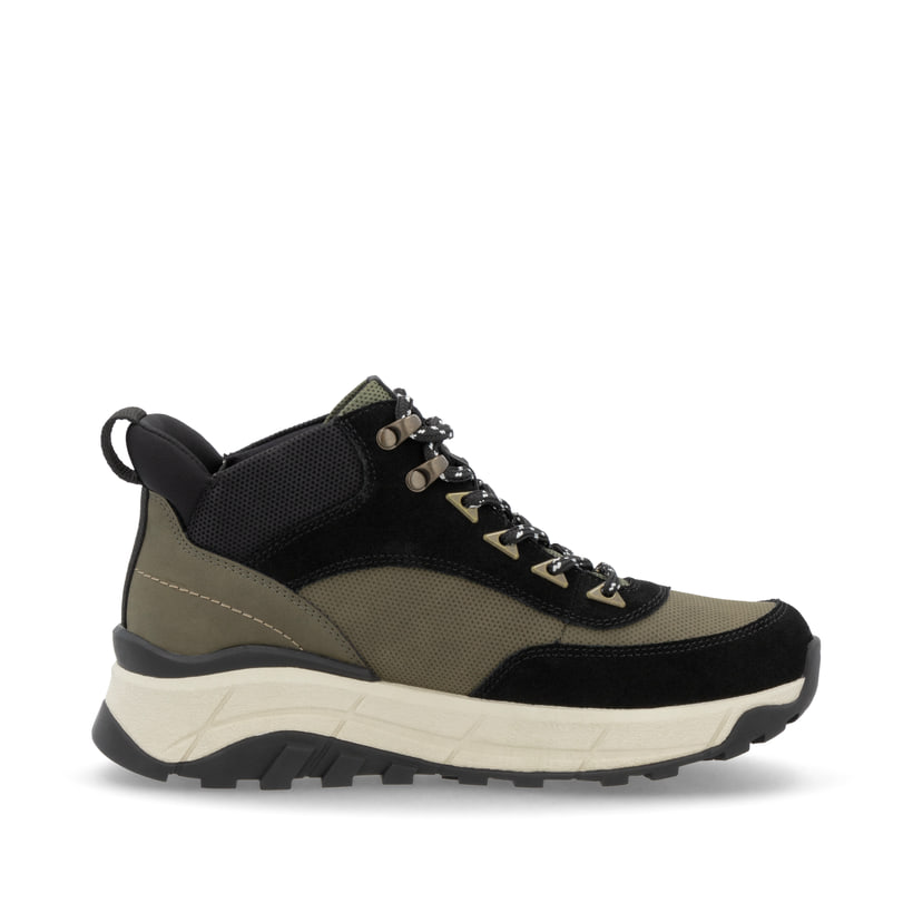 Rieker Artikelnummer W0067-54 Rieker Damen Schnürstiefel Urbanschwarz-khaki