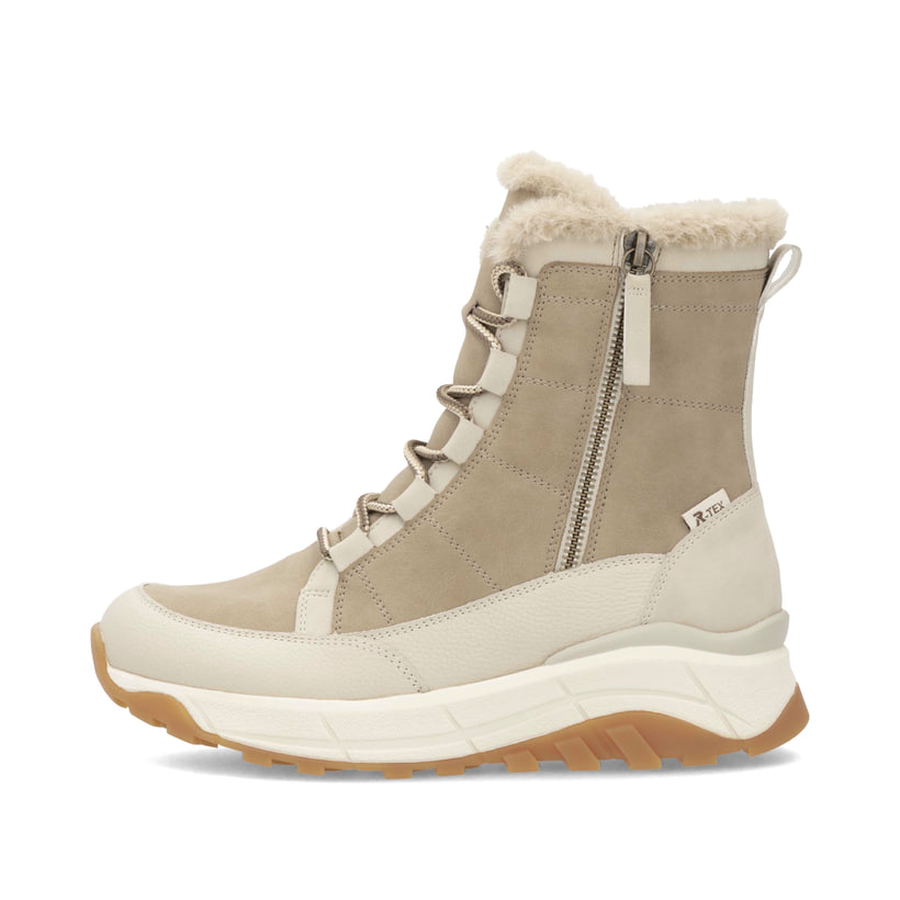 Rieker Artikelnummer W0071-20 Rieker Damen Schnürstiefel cremebeige
