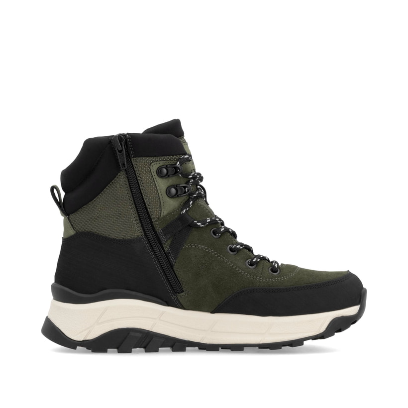 Rieker Artikelnummer W0072-54 Rieker Damen Schnürstiefel Khaki-schwarz
